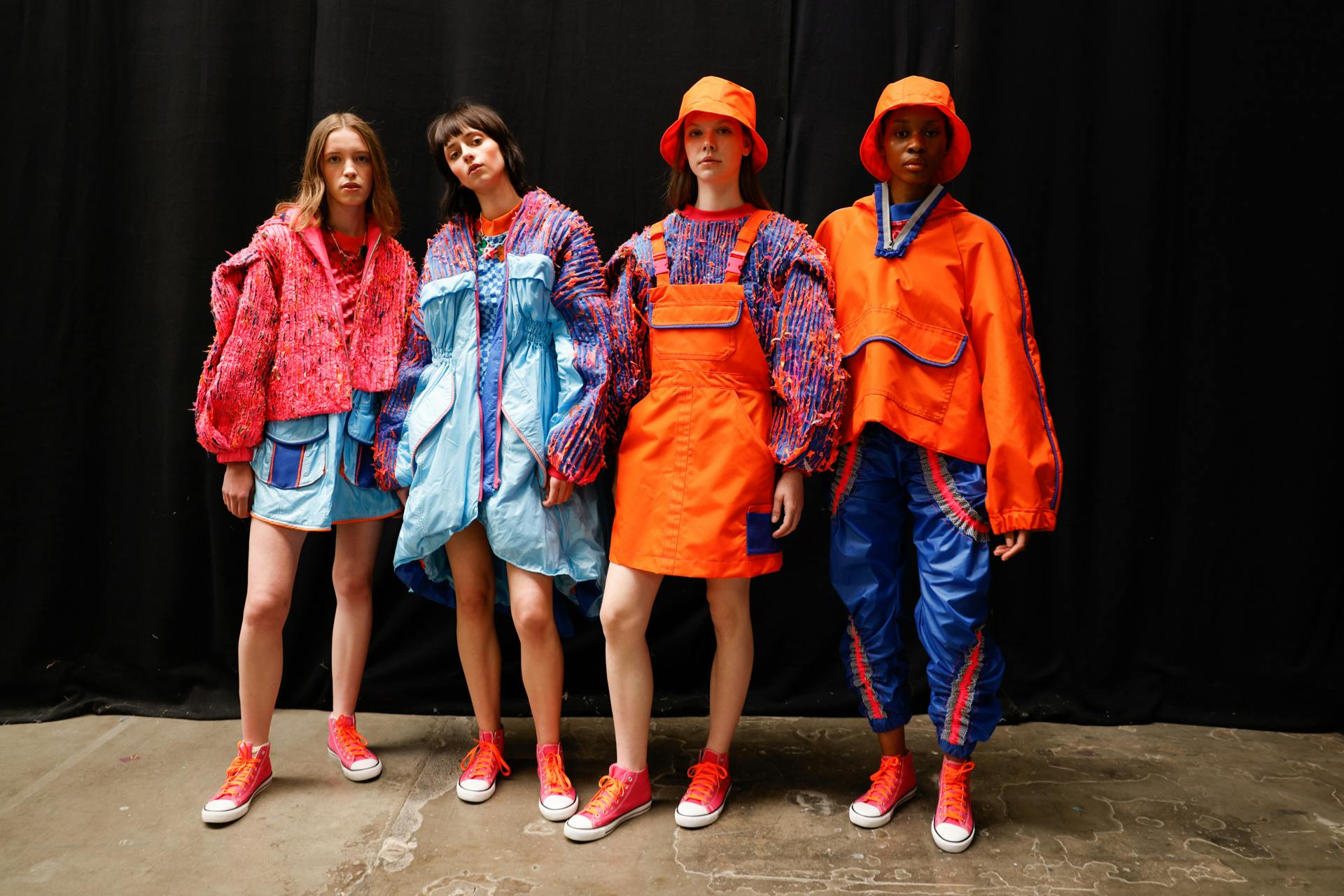 BA Hons Fashion Design student Katie Mc Millan work shot on location at Graduate Fashion Week 2023 in the GFW Collective show photo by Lacey Ayles 33