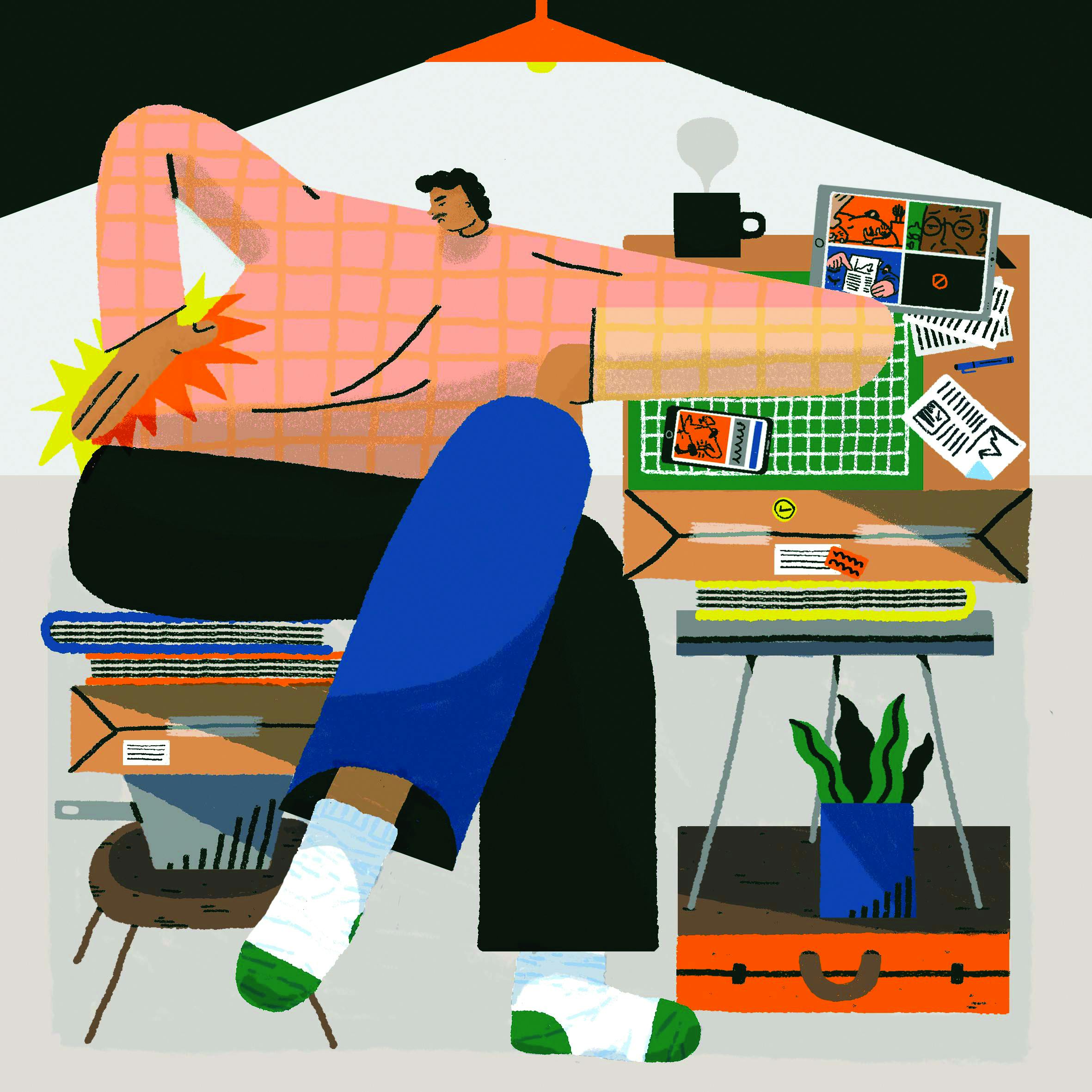 C Leadley Working From Home PRINT