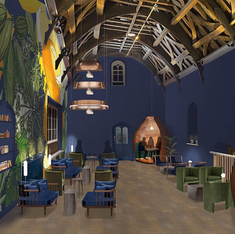 Virtual render of interior design plans by Morwenna Franks
