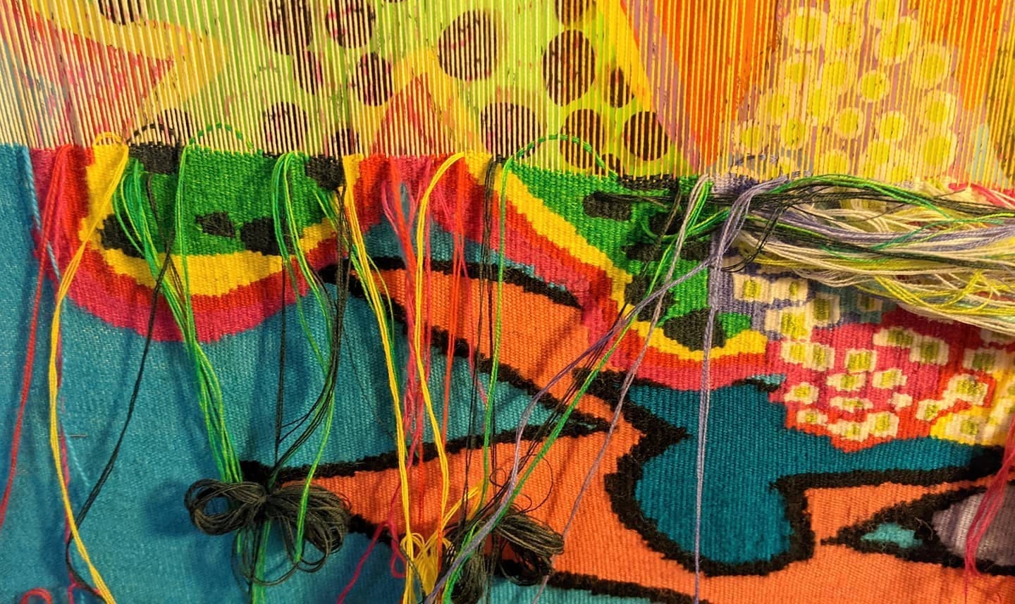 Tasseography Textiles Becky Dodman Wainwright close up texture colour weave