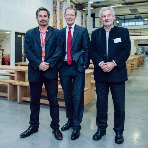 Copy of Left to right Dave Strudwick Headmaster of PSCA Sir Nicholas Serota Director of Tate and Prof Andrew Brewerton Principal of Plymouth College of Art