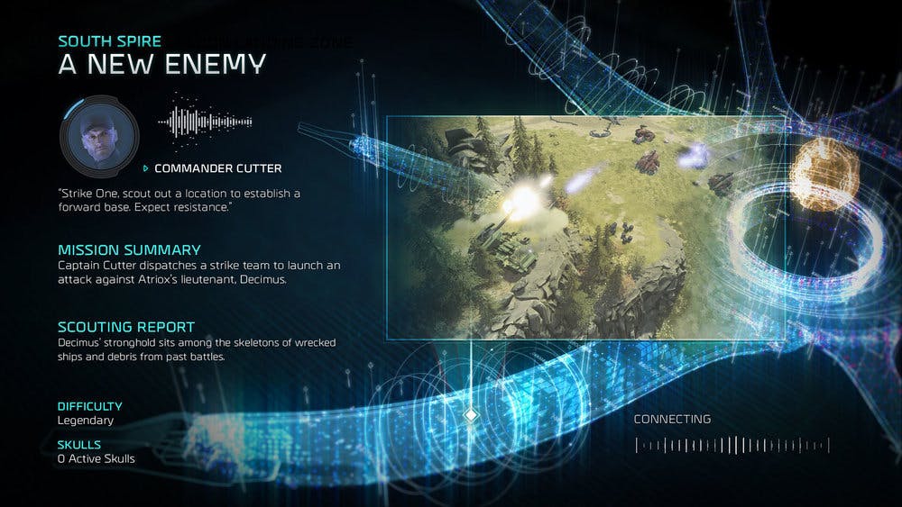 Halo Wars 2 Misson Briefing mockup screen by Tim Nguyen