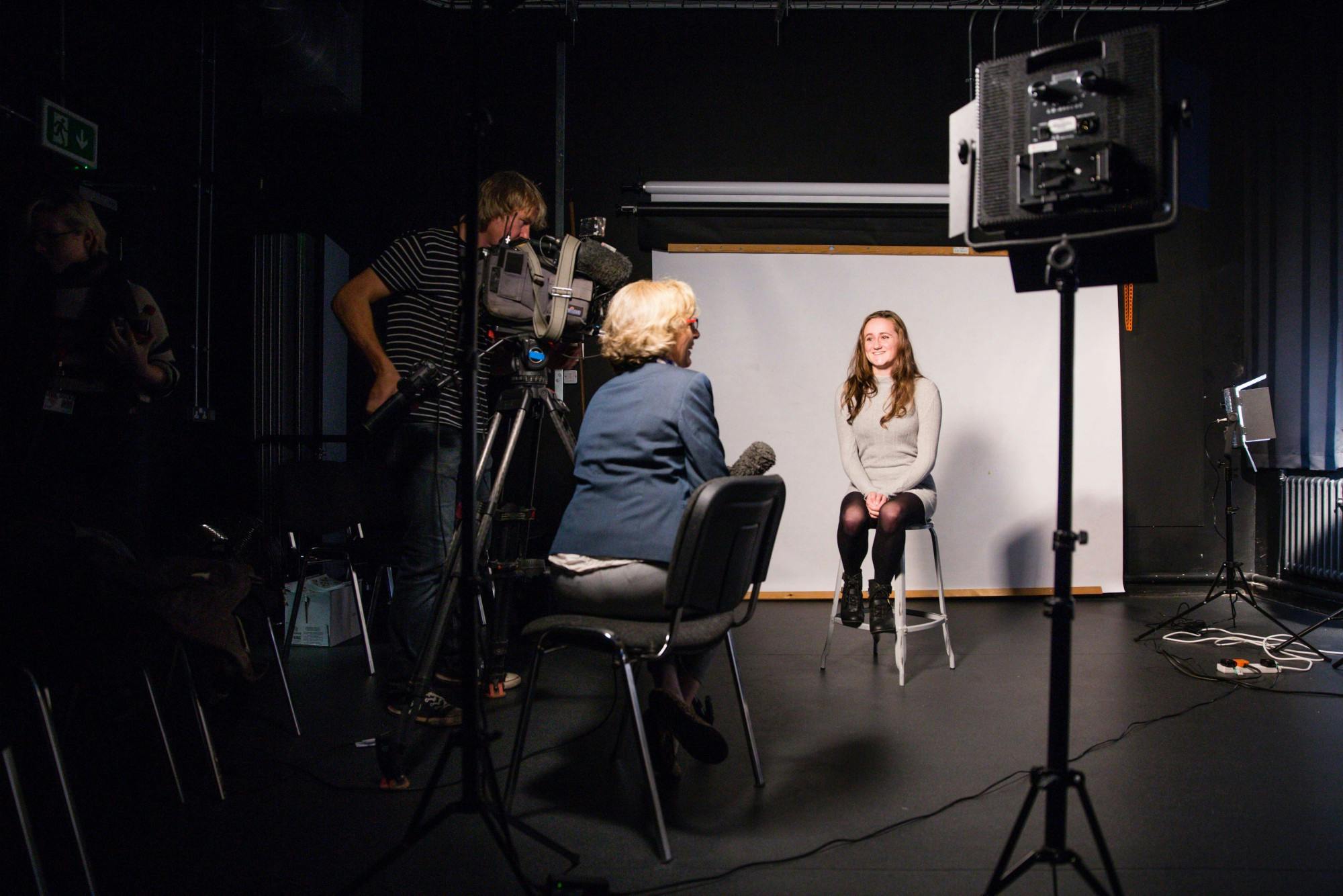 BBC Spotlight interviews student Ceri Louise Prowse during the first year of the BFI Film Academy