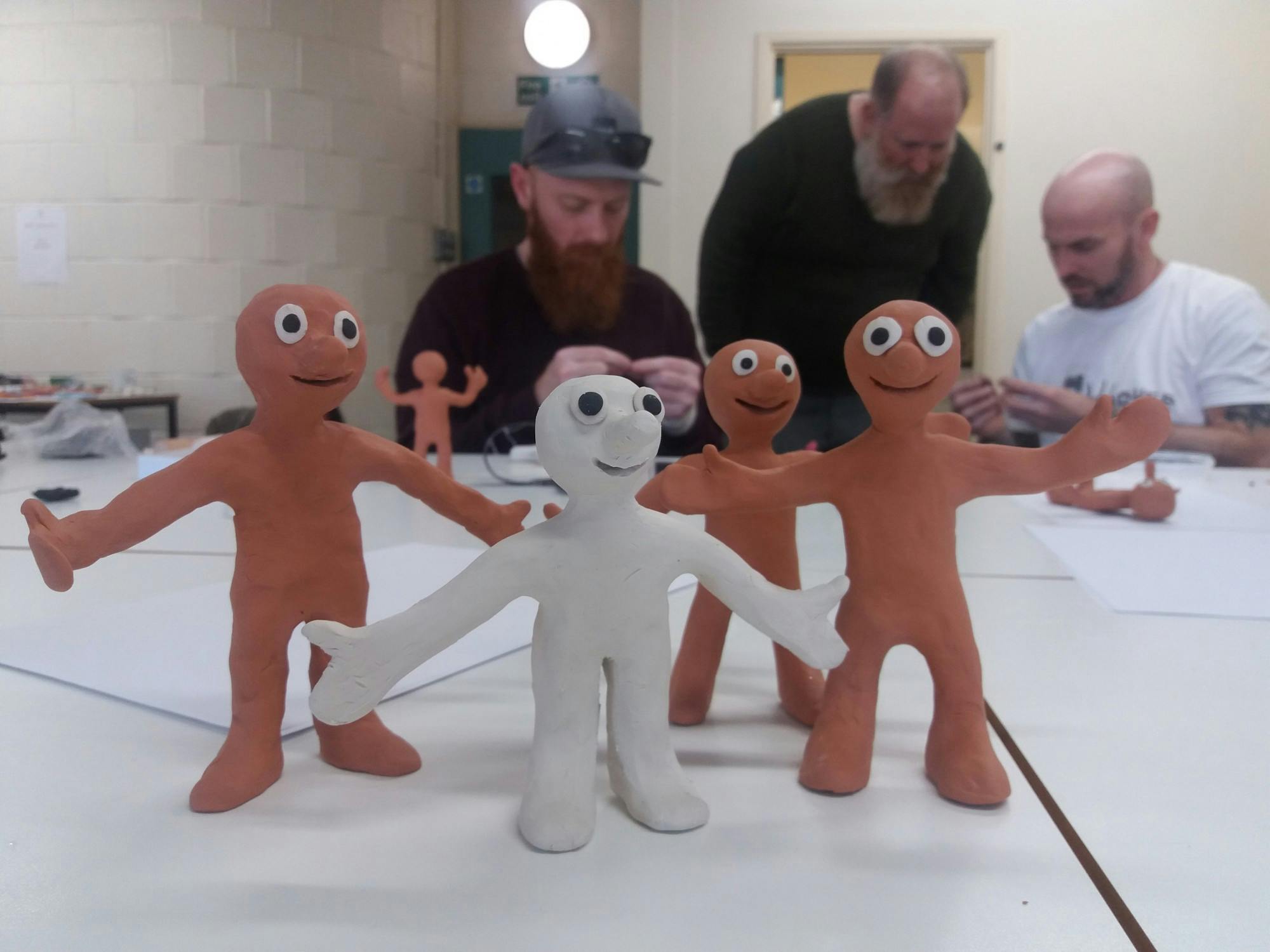 Students model Morph with Jim Parkyn at Aardman Animations