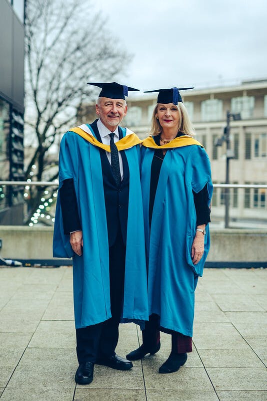 Sir John and Lady Frances Sorrell are awarded an Honorary Fellowship by Arts University Plymouth in 2016