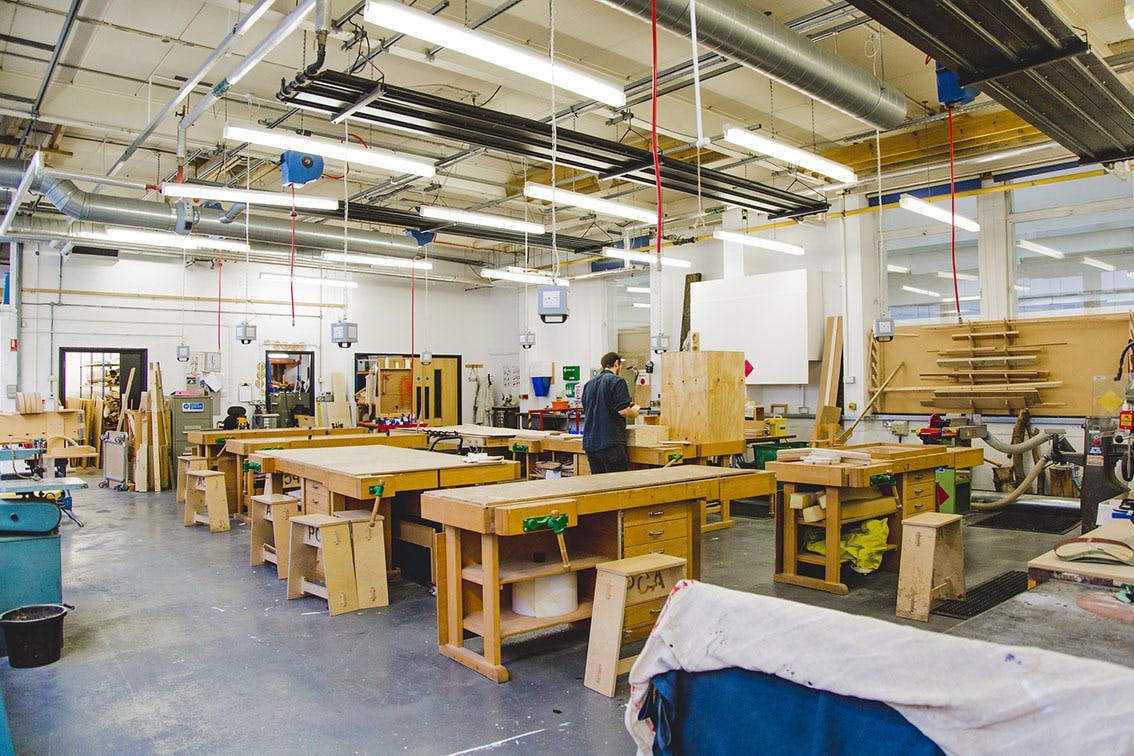 Plymouth College of Art wood workshop